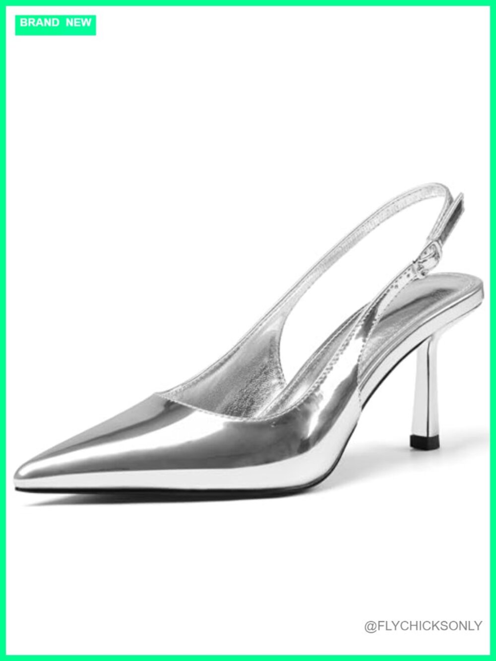 Slingback Kitten Heels Pointed Toe Dress Pumps with Buckle